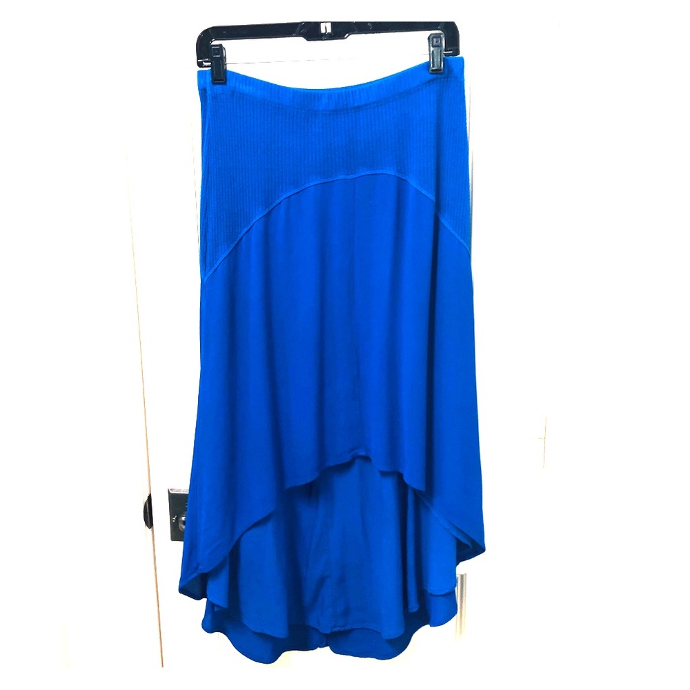 Anthropologie blue high low skirt size medium
